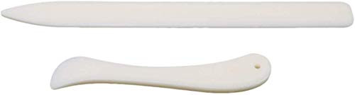 2 Pieces Real Bone Folder, Creasing Scoring Folding Origami Tool for Paper Leathercrafts Bookbinding and Card Making Handmade DIY Leather Burnishing Shaping Creaser (Plastic)