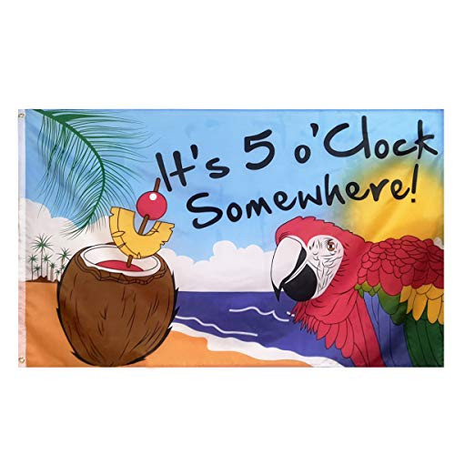 Oniche It's 5 O'Clock Somewhere Flags 3x5 Feet Parrot Flag Party Banner Bar Sign Happy Hour Pennant (It's 5 O'Clock Somewhere)
Oniche It's 5 O'Clock Somewhere Flags 3x5 Feet Parrot Flag Party Banner Bar Sign Happy Hour Pennant (It's 5 O'Clock Somewhere)