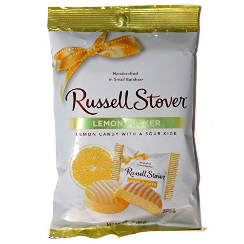 Russell Stover (1) Bag Lemon Pucker - Lemon Candy With A Sour Kick - Handcrafted In Small Batches 2.95 oz
