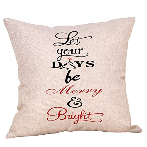 Softxpp Rustic Let Your Days Be Merry and Bright Throw Pillow Cover Rustic Christmas Sign Winter Holiday Decor Cushion Case Decorative for Sofa Couch 18" x 18" Inch Cotton Linen Softxpp Rustic Let Your Days Be Merry and Bright Throw Pillow Cover Rustic Christmas Sign Winter Holiday Decor Cushion Case Decorative for Sofa Couch 18" x 18" Inch Cotton Linen
