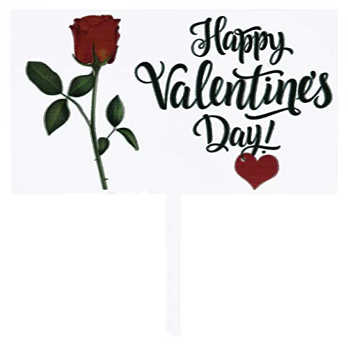 Rose Flower Happy Valentine's Day Cake Topper Anniversary Valentine's Day Party Decoration with Transparent Acrylic Cake Topper Rose Flower Happy Valentine's Day Cake Topper Anniversary Valentine's Day Party Decoration with Transparent Acrylic Cake Topper