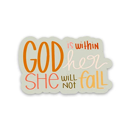 Religious stickers - Bible verse quotes - Christian faith decals - God is within her - Psalm 46:5