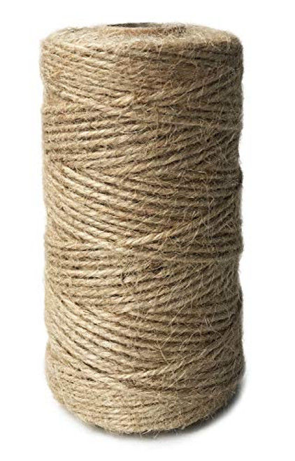 ILIKEEC Jute Twine 328 Feet 3 Ply 2mm Natural Arts Crafts Jute Rope Durable Packing String for Photos, Gifts and Gardening Applications