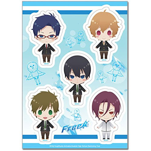 Free Iwatobi Swim Club: Haruka, Makoto, Rin Group Sd Uniform Sticker Set