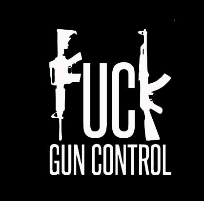 F Gun Control Makarios LLC -Cars Trucks Vans Walls Laptop MKR- White -5.5 x 4.5-MKR630