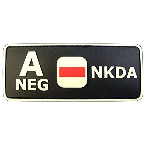 LEGEEON Glow Dark A NEG Blood Type NKDA Combat Tactical PVC Rubber 3D GITD Touch Fastener Patch LEGEEON Glow Dark A NEG Blood Type NKDA Combat Tactical PVC Rubber 3D GITD Touch Fastener Patch
