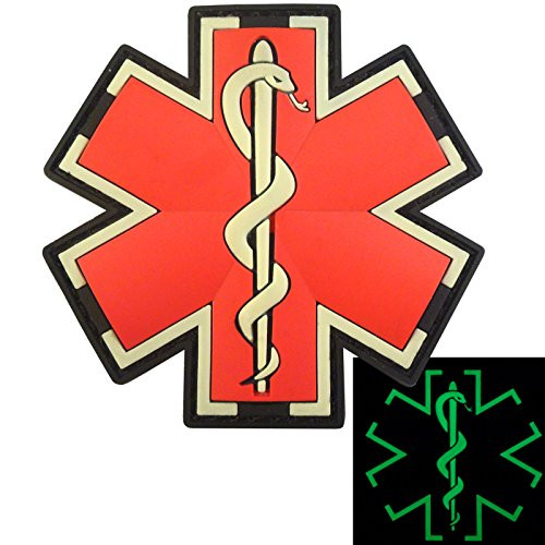 LEGEEON Glow Dark EMS EMT Medic Paramedic Star of Life Morale Tactical PVC 3D Hook-and-Loop Patch LEGEEON Glow Dark EMS EMT Medic Paramedic Star of Life Morale Tactical PVC 3D Hook-and-Loop Patch