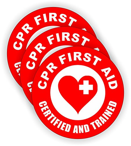 CPR First Aid Certified Trained Hard Hat Sticker / Helmet Decal Label Lunch Tool Box