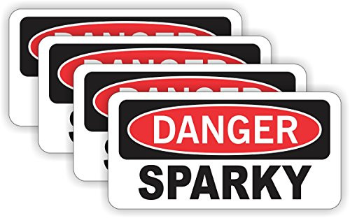 Danger - Sparky Hard Hat Sticker / Decal / Label Tool Lunch Box Helmet Funny