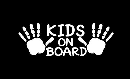 Legacy Innovations Kids On Board with Handprints LLI - Decal Vinyl Sticker - Cars Trucks Vans Walls Laptop - White - 7.5 x 2.6 in - LLI2102 Legacy Innovations Kids On Board with Handprints LLI - Decal Vinyl Sticker - Cars Trucks Vans Walls Laptop - White - 7.5 x 2.6 in - LLI2102