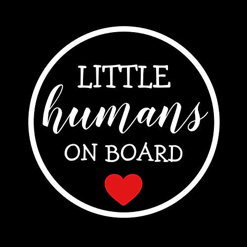 Little Humans On Board Kids Babies NOK Decal Vinyl Sticker -Cars Trucks Vans Walls Laptop-White -5.5 x 5.5 in-NOK1391