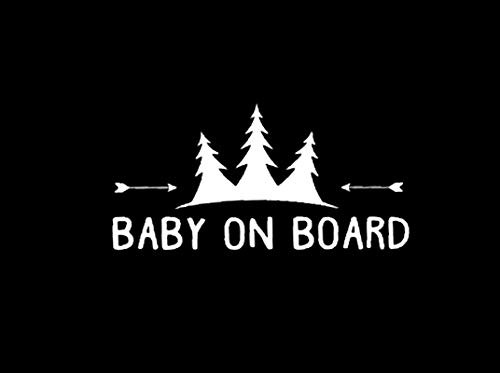 Legacy Innovations Baby On Board Trees LLI - Decal Vinyl Sticker - Cars Trucks Vans Walls Laptop - White - 5.5 x 2.8 in - LLI1831