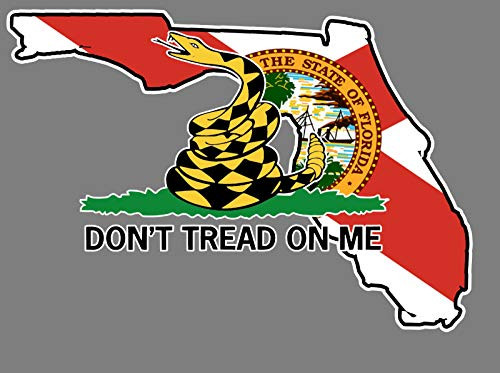 Sticker Florida State Flag Don't Tread on Me Gadsden Flag Decal for Car Bumper Truck Window Laptop Vinyl (3 in)