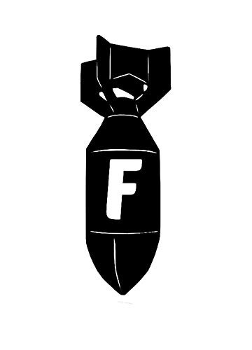 F Bomb Funny Decal Vinyl Sticker-Cars Trucks Vans Walls Laptop- Black-5.5 x 2.0 in-DUC686