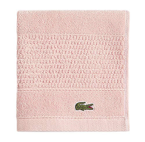 Lacoste Legend 100 percent Supima Cotton Towel, 650 GSM, 13" W x 13" L Wash, Blossom Pink