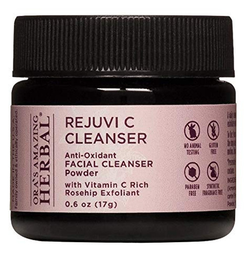 Rejuvi C, Powder Face Cleanser, Exfoliating Powder, Organic Rosehip Seed, Hibiscus and Frankincense, Travel Size, Trial Size, Ora's