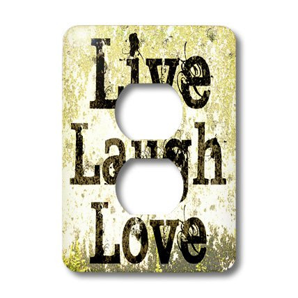 3dRose lsp_27986_6 Earth Yellow Live Laugh Love Inspiration Outlet Cover Multicolor