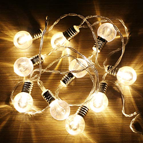 XIYUNTE Globe Ball String Lights - 10 LED Globe Bulbs Battery Operated Waterproof Fairy String Lights for Indoor, Outdoor, Bedroom, Parlor, Patio, Garden, Christmas, Wedding, Party XIYUNTE Globe Ball String Lights - 10 LED Globe Bulbs Battery Operated Waterproof Fairy String Lights for Indoor, Outdoor, Bedroom, Parlor, Patio, Garden, Christmas, Wedding, Party