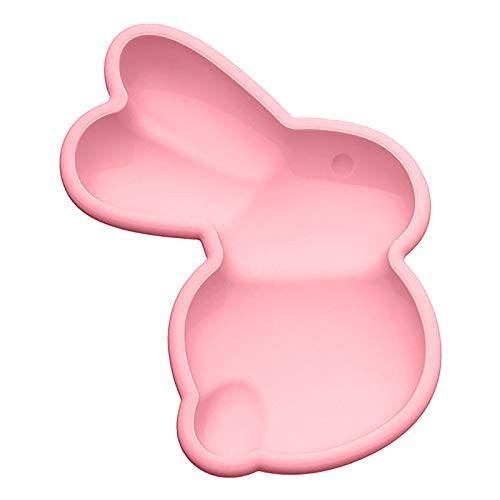 LZTXDY Easter Silicone Cake Mold - Muffin Chocolate Cookie Baking Mould Pan Easter Bunny Pancake Mold Cake Molds for Baking, Chocolate, Bunny Dinosaur Alpaca Shaped Cake Mold DIY (Pink Rabbit)