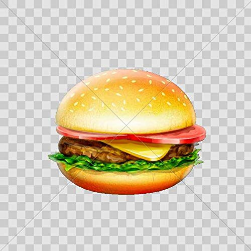 Vinyl Stickers Decals Burger Beef Grill Barbecue Meat Spicy Fast Food Restaurant Garage Home Window 5 X 4,28 in.
