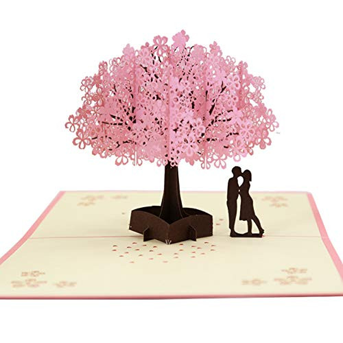 Smaani 3D Cherry Blossom Pops-Up Card, Handmade Romantic Greeting Cards, for Wife Girlfriend Husband Her Him Romantic Love Letter Greeting Anniversary Wedding Valentine Birthday Gift Card (A) Smaani 3D Cherry Blossom Pops-Up Card, Handmade Romantic Greeting Cards, for Wife Girlfriend Husband Her Him Romantic Love Letter Greeting Anniversary Wedding Valentine Birthday Gift Card (A)