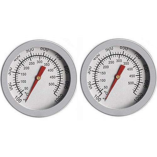 YOTOM BBQ Grill Thermometer Gauge, Barbecue Charcoal Grill Smoker Temperature Gauge Pit BBQ Thermometer, 2 Pack