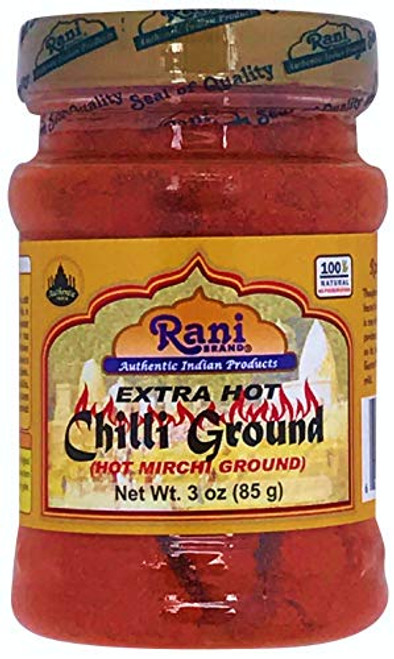 Rani Extra Hot Chilli Powder Indian Spice 3oz (85g) ~ All Natural, No Color added, Gluten Friendly - Vegan - NON-GMO - No Salt or fillers
