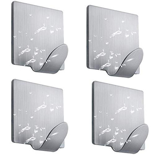 Strong Small Adhesive Hooks Wall Hooks Hangers Heavy Duty Waterproof Stainless Steel Stick on Hooks for Hanging Towel Clothes, Coat, Hat, Towel, Robe- Bathroom Kitchen 4-Packs Strong Small Adhesive Hooks Wall Hooks Hangers Heavy Duty Waterproof Stainless Steel Stick on Hooks for Hanging Towel Clothes, Coat, Hat, Towel, Robe- Bathroom Kitchen 4-Packs