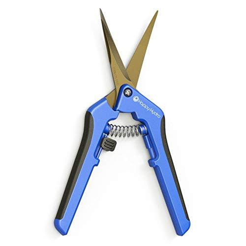 Happy Hydro - Trimming Scissors - Curved Tip - Titanium Coated Blades with Spring-Loaded Comfort Grip Handles
