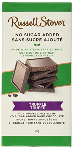 Russell Stover Sugar Free Dark Chocolate Truffle Tile Bar, 3 oz