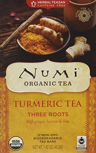 Numi Organic Tea Turmeric Tea, Three Roots,12 Bag(S),1.42 OZ(40.2G)