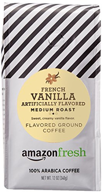 AmazonFresh French Vanilla Flavored Coffee, Ground, Medium Roast, 12 Ounce AmazonFresh French Vanilla Flavored Coffee, Ground, Medium Roast, 12 Ounce