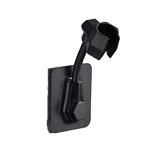YOLOPLUSPlus 1 PCS Strong Adhesive Shower Head Holder Adjustable Shower Wand Holder, Handheld Shower Head Hanger Wall Mount Bracket, Showerhead  and  Bidet Sprayer Bracket for Bathroom Bathtub(Black)