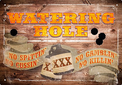 Aquarius Watering Hole 8X11.5 Tin Sign