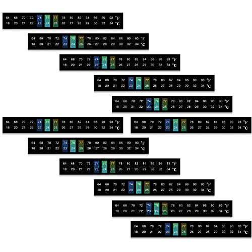 Stick On Thermometer Strips Horizontal Thermometer Stickers Digital Temperature Display for Fermenting, Brewing, Wine, Beer, 64 - 93 Fahrenheit/ 18 - 34 Centigrade (12) Stick On Thermometer Strips Horizontal Thermometer Stickers Digital Temperature Display for Fermenting, Brewing, Wine, Beer, 64 - 93 Fahrenheit/ 18 - 34 Centigrade (12)