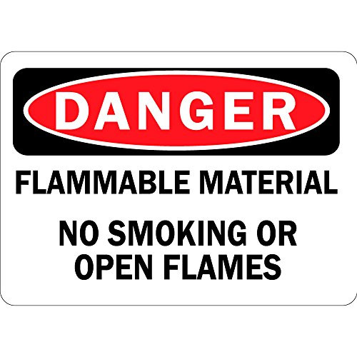 Danger Flammable Material No Smoking Or Open Flames Vinyl Label Decal Sticker 7 Inches X 5 Inches