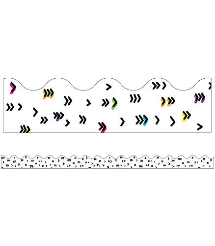 Carson Dellosa Kind Vibes Scalloped Bulletin Board Borders13 Colorful Rainbow Bulletin Board Border Strips, for Homeschool or Classroom Decor (3' x 2.25")