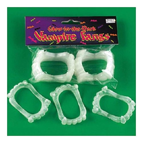 12 HALLOWEEN Party Favors GLOW IN DARK VAMPIRE FANGS