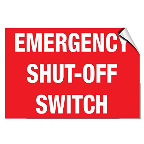 Emergency Shut Off Switch Hazard Hazard Labels Label Decal Sticker 7 Inches X 5 Inches
