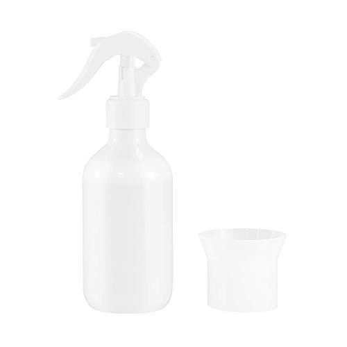 LONGWAY Large Round Plastic Empty Spray Bottle - Fine Mist Trigger Sprayer, Refillable Spray Container - for Cleaning Solutions, Plants, Hair- BPA Free (10oz/300ml, White)