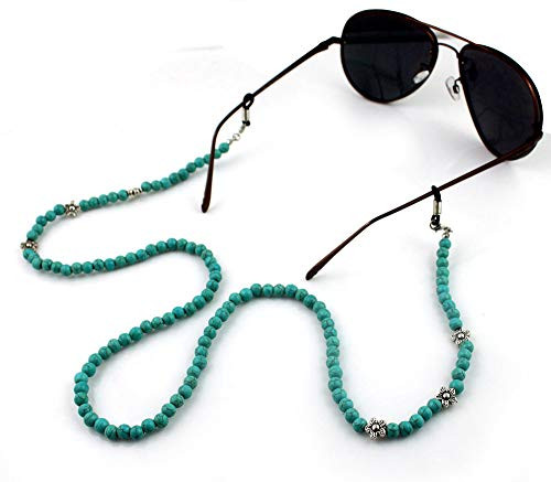 Eyeglass Chains for Women Beaded Reading Glasses Cords Sunglasses Holder String Holder Strap Lanyards Eyewear Retainer (Turquoise)