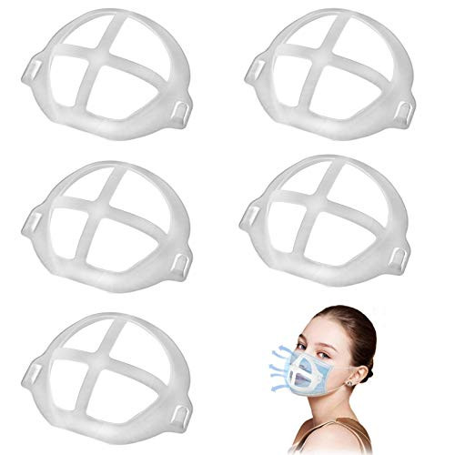 WAFJAMF 3D Mask Bracket,Protect Lipstick Lips,Internal Support Holder Frame Nose Breathing smoothly,Face Mask Accessories (5 PCS)