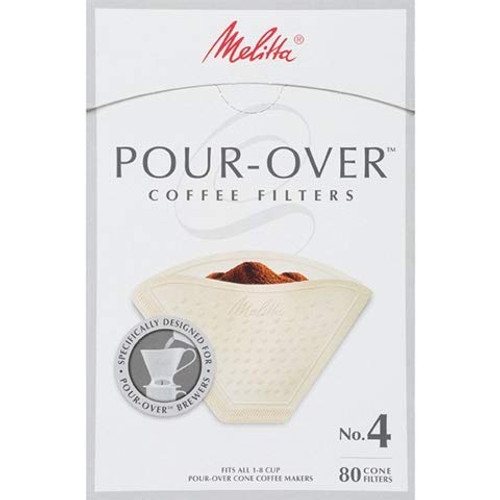 Melitta 4 Pour-Over Cone Coffee Filters, Beige, 80 Count Melitta 4 Pour-Over Cone Coffee Filters, Beige, 80 Count