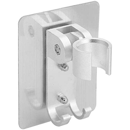 AILELAN Shower Head Holder, Strong Adhesive Adjustable Shower Wand Holder, Handheld Shower Head Wall Mount Bracket With 2 Hanger Hooks, Showerhead  and Bidet Sprayer Bracket For Bathroom Bathtub(Sliver)