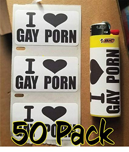 50PCS I Love Gay Porn Stickers Gag Sticker Gay Pride Joke Decal Hard hat