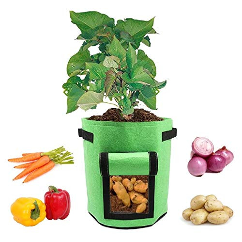 Potato Grow Bag, 7 Gallon Plant Grow Bag Garden Planting Grow Bag Non Woven Aeration Fabric Pots with Handles, Grow Bag for Potato, Vegetable and Flower Potato Grow Bag, 7 Gallon Plant Grow Bag Garden Planting Grow Bag Non Woven Aeration Fabric Pots with Handles, Grow Bag for Potato, Vegetable and Flower