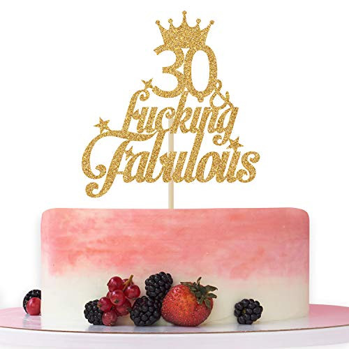 30 and F*cking Fabulous Cake Topper Cheers to 30 years,30th Birthday Cake Decorating - Happy 30th Anniversary/Birthday Party Decoration Supplies Gold Glitter. 30 and F*cking Fabulous Cake Topper Cheers to 30 years,30th Birthday Cake Decorating - Happy 30th Anniversary/Birthday Party Decoration Supplies Gold Glitter.