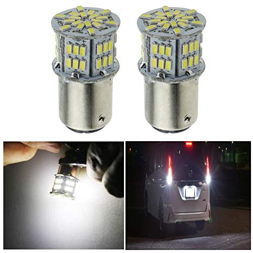 kwolf 2-Pack BAY15D 1157 LED Bulb White 54SMD 7528 2357 2057 LED Replacement Light Bulbs for Brake Tail Running Parking Backup Light for Car RV Motorcycle Boat 12V-24V