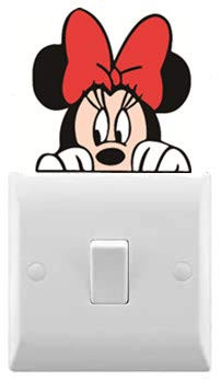 Minnie Mouse Peeking Inspired Novelty Car Stickers/Light Switch Stickers Wall Decal (Set of 2)