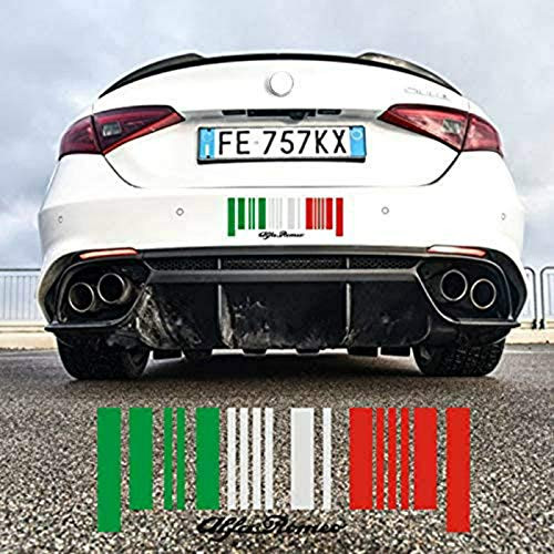 Italy Flag Barcode Car Decal Sticker, for Alfa Romeo Giulietta Giulia Stelvio Mito GT 147 147 156 159 Car Styling